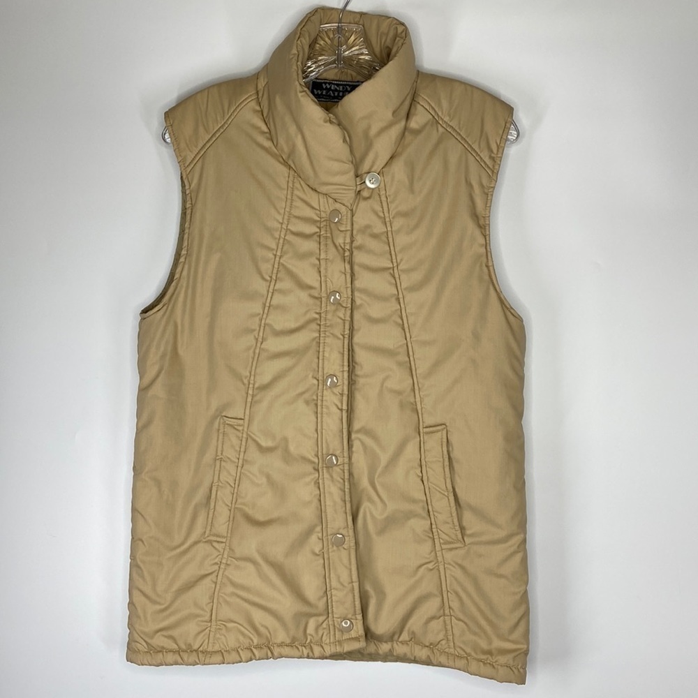 Vintage Windy Weather Tan Puffer Vest Size 6 (S/M) 80s